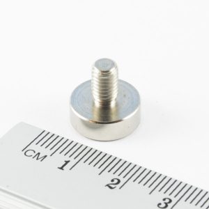 Magnet v puzdre s vonkajším závitom
  13x4,5 mm, Zn