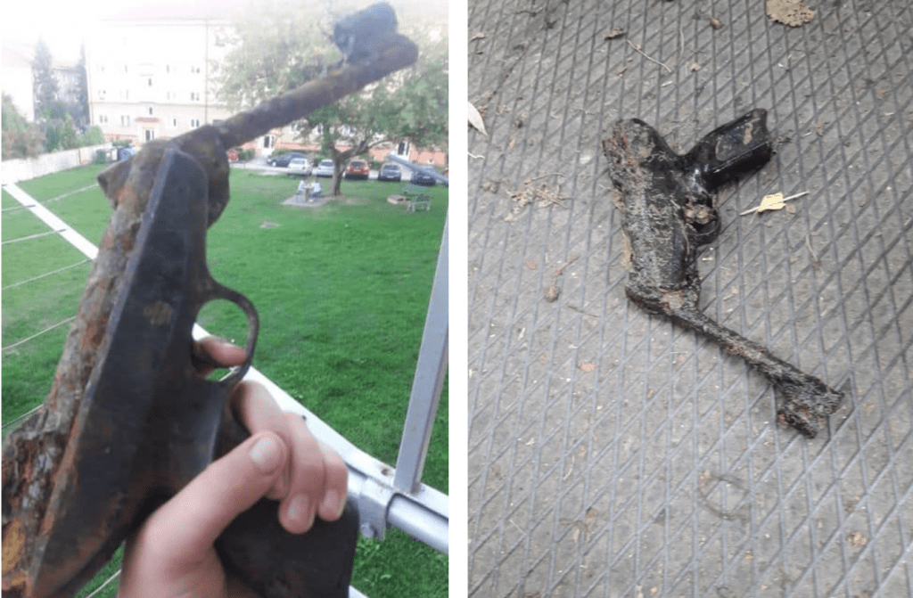 magnet
fishing nález pištol