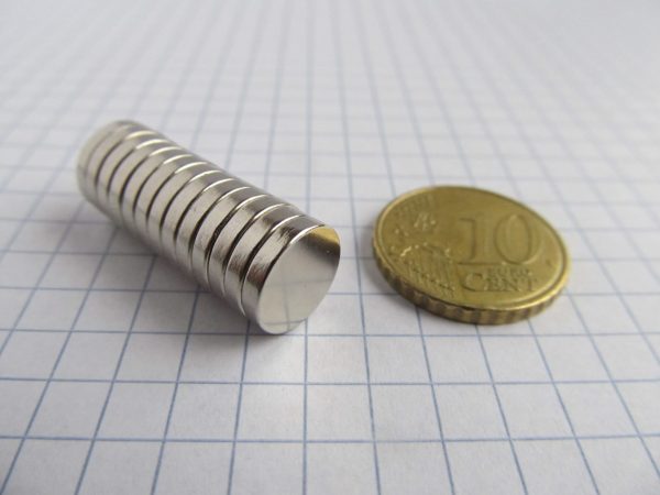 Neodýmový magnet valec 10x2 mm - N38
