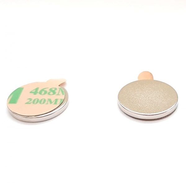Neodýmový magnet valec 14x1,5 mm so
  samolepkou (južný pól na strane bez samolepky) - N42