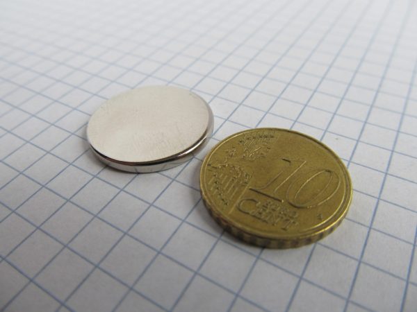 Neodýmový magnet valec 20x2 mm - N38