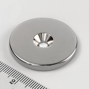 Neodýmový
  magnet valec 34x4 mm s dierou M4