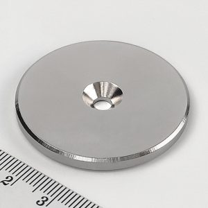 Neodýmový
  magnet valec 42x4 mm s dierou M4