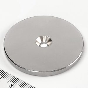 Neodýmový
  magnet valec 50x4 mm s dierou M4