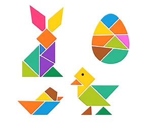 Veľkonočné tangramy z magnetickej fólie