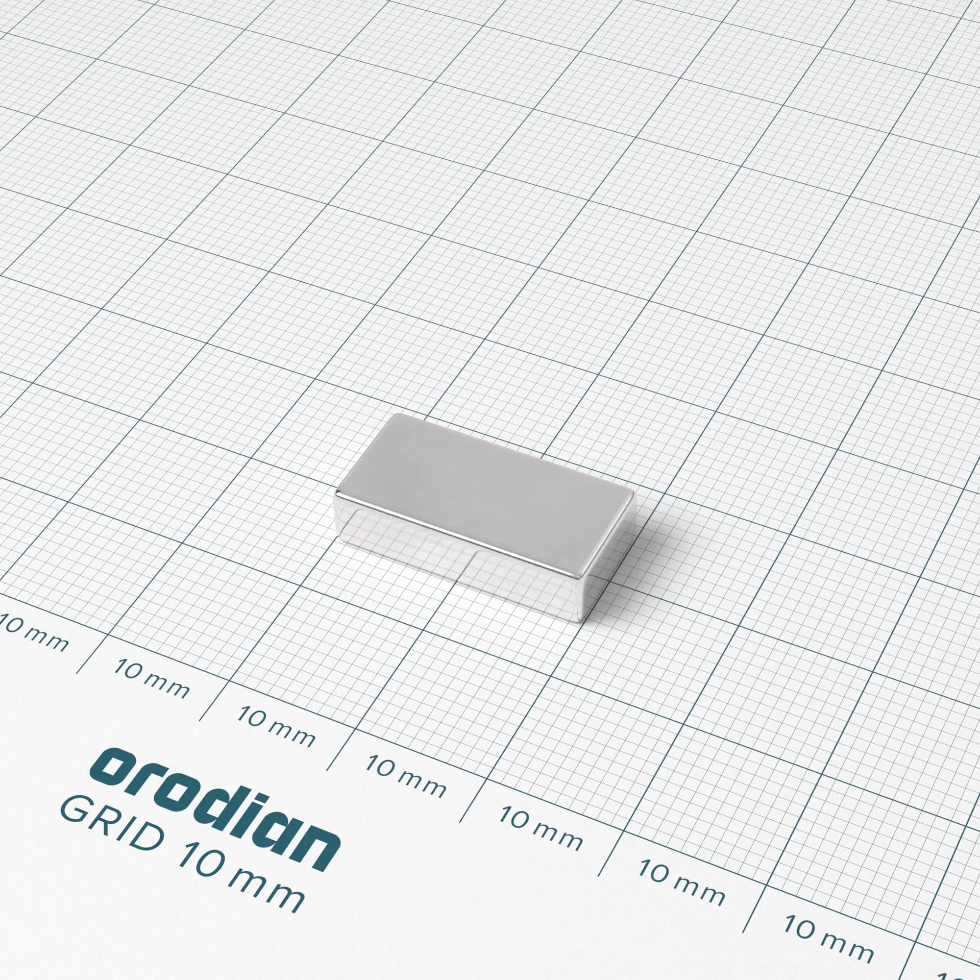 Neodýmový magnet kváder 20×10×5 mm - N35 – Obrázok 2