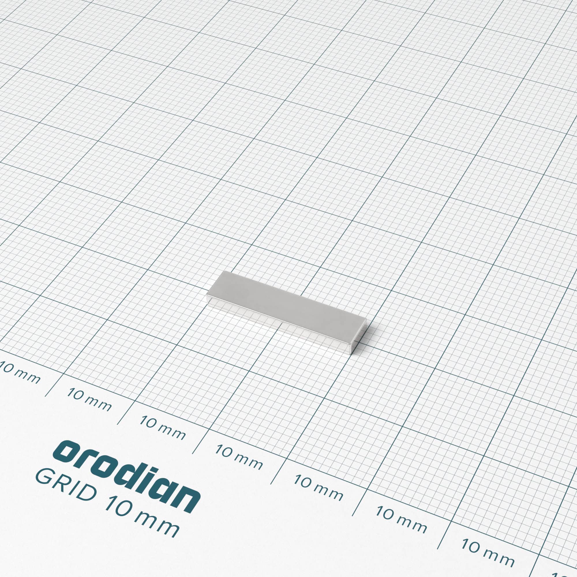Neodýmový magnet kváder 20×5×2 mm - N38 – Obrázok 2