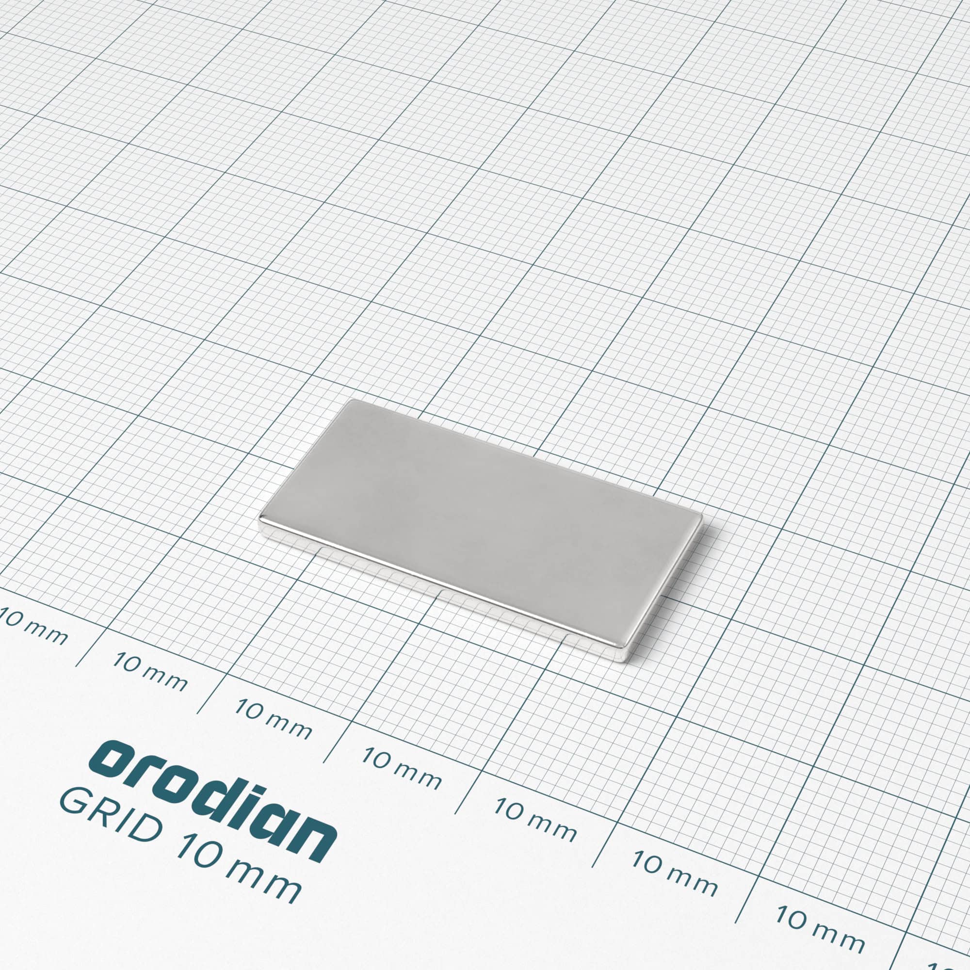 Neodýmový magnet kváder 30×15×2 mm - N42 – Obrázok 2