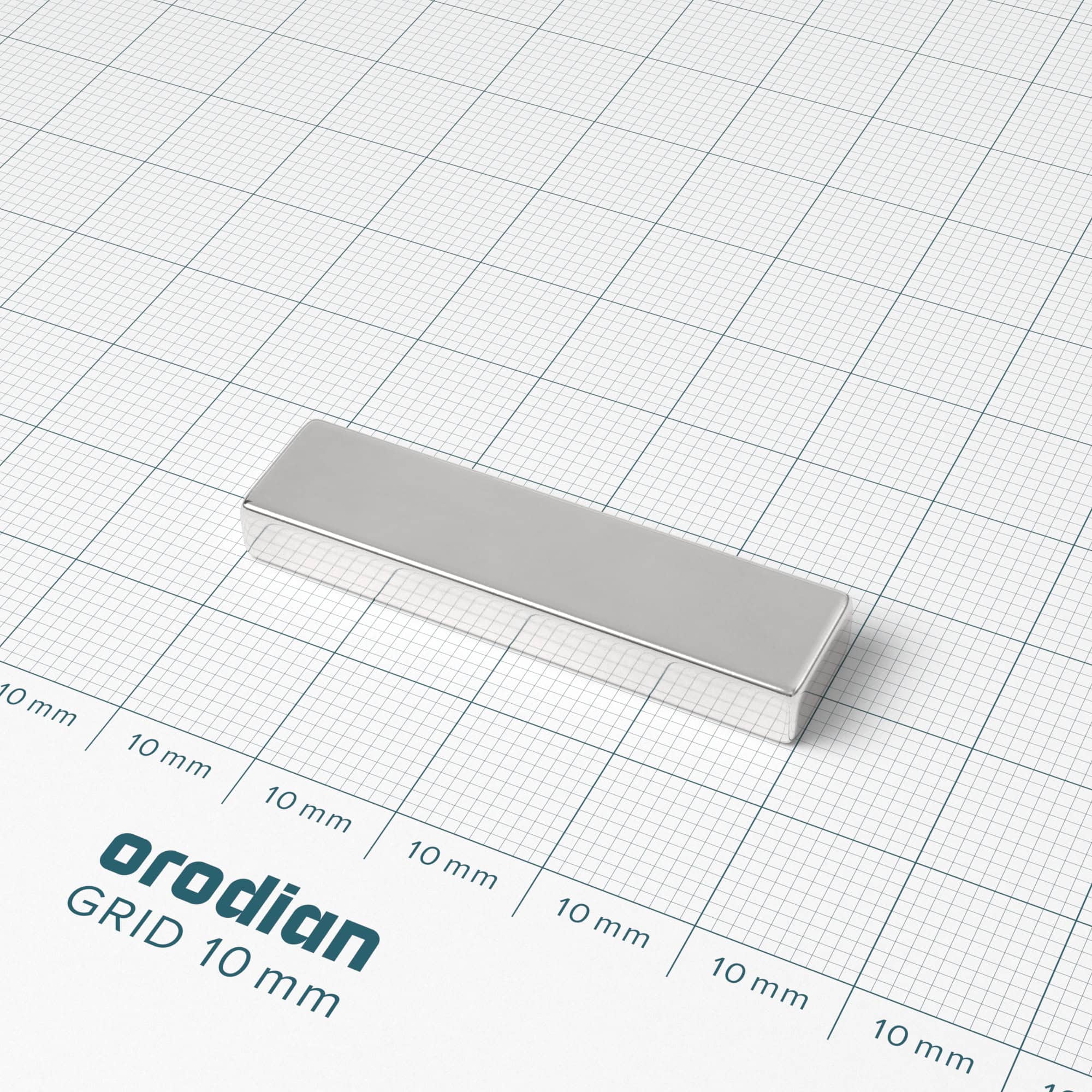 Neodýmový magnet kváder 40×10×5 mm - N38 – Obrázok 2
