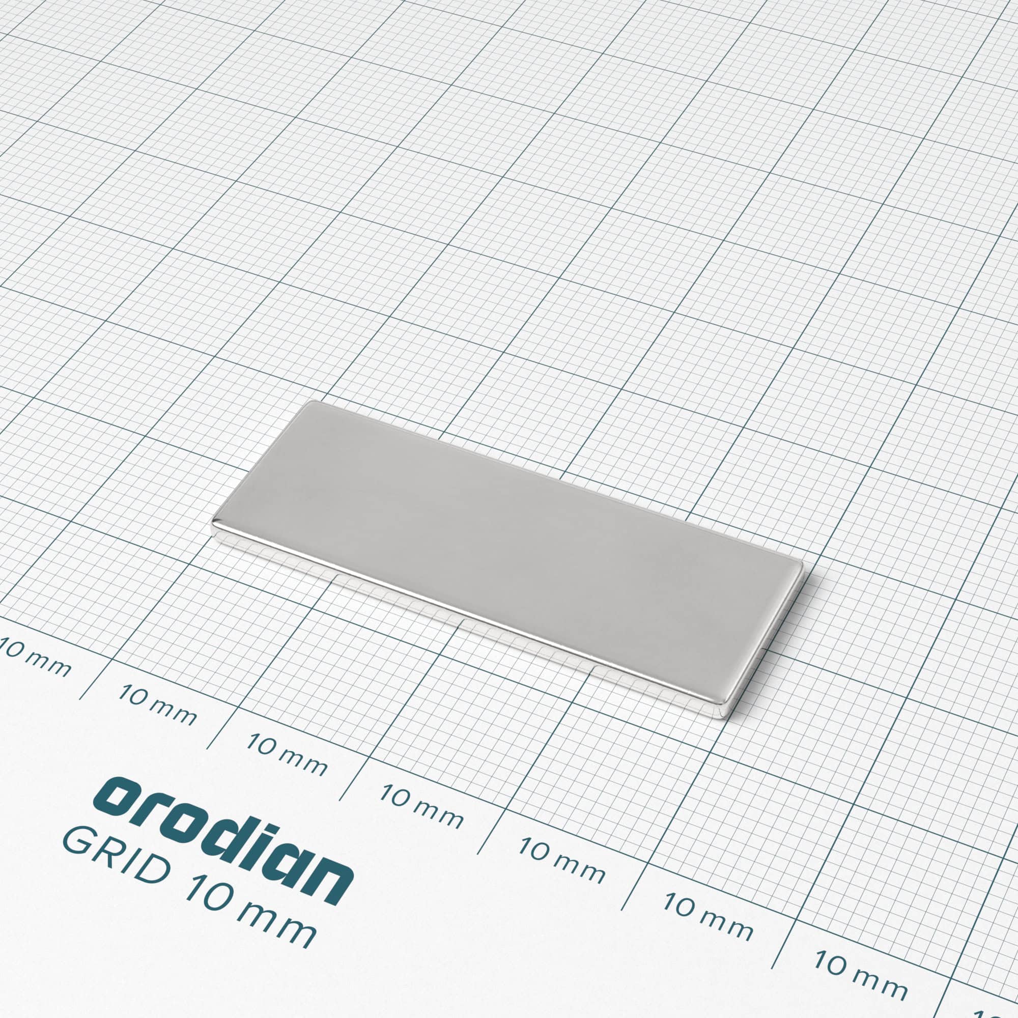 Neodýmový magnet kváder 40×15×2 mm - N38 – Obrázok 2