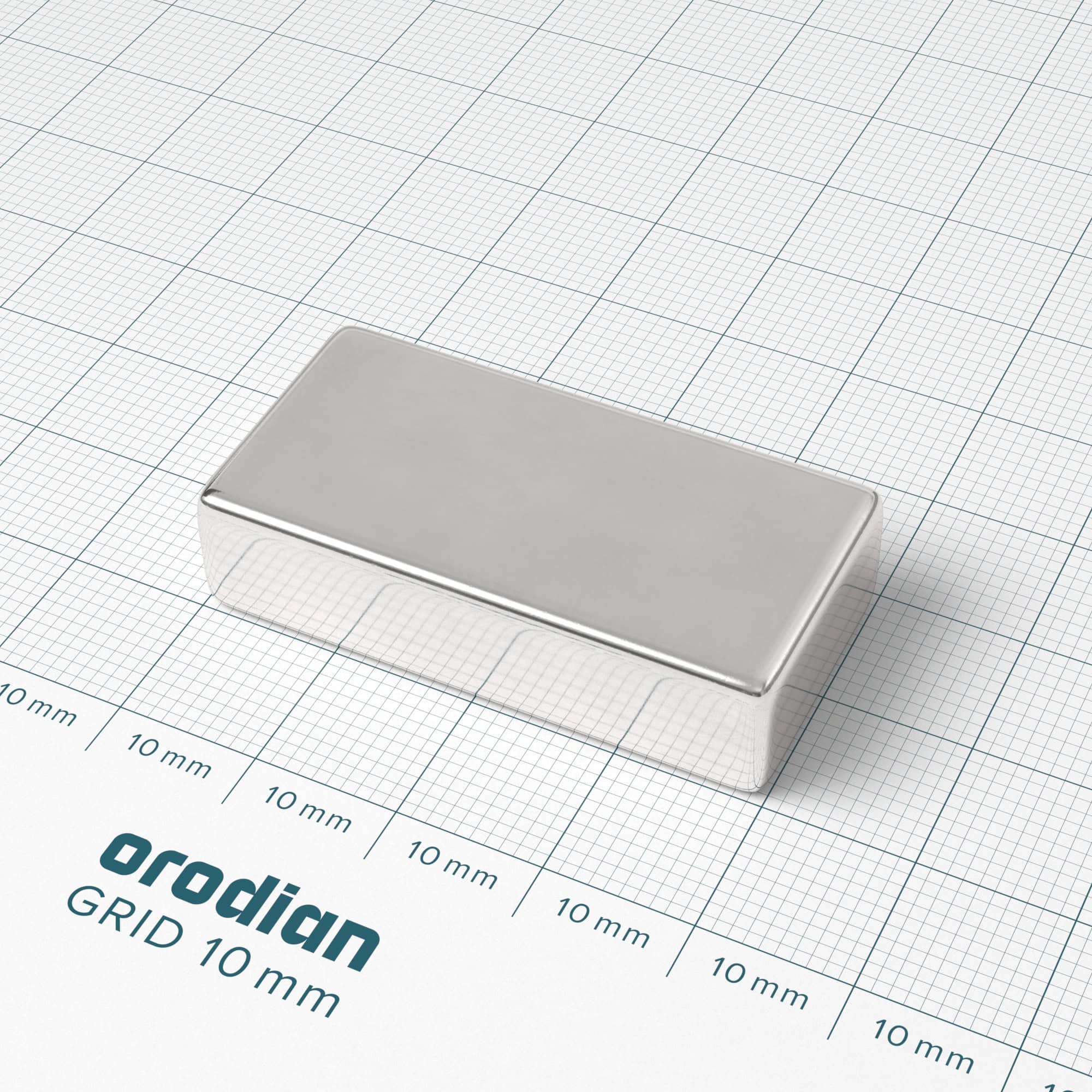 Neodýmový magnet kváder 40×20×10 mm - N38 – Obrázok 2