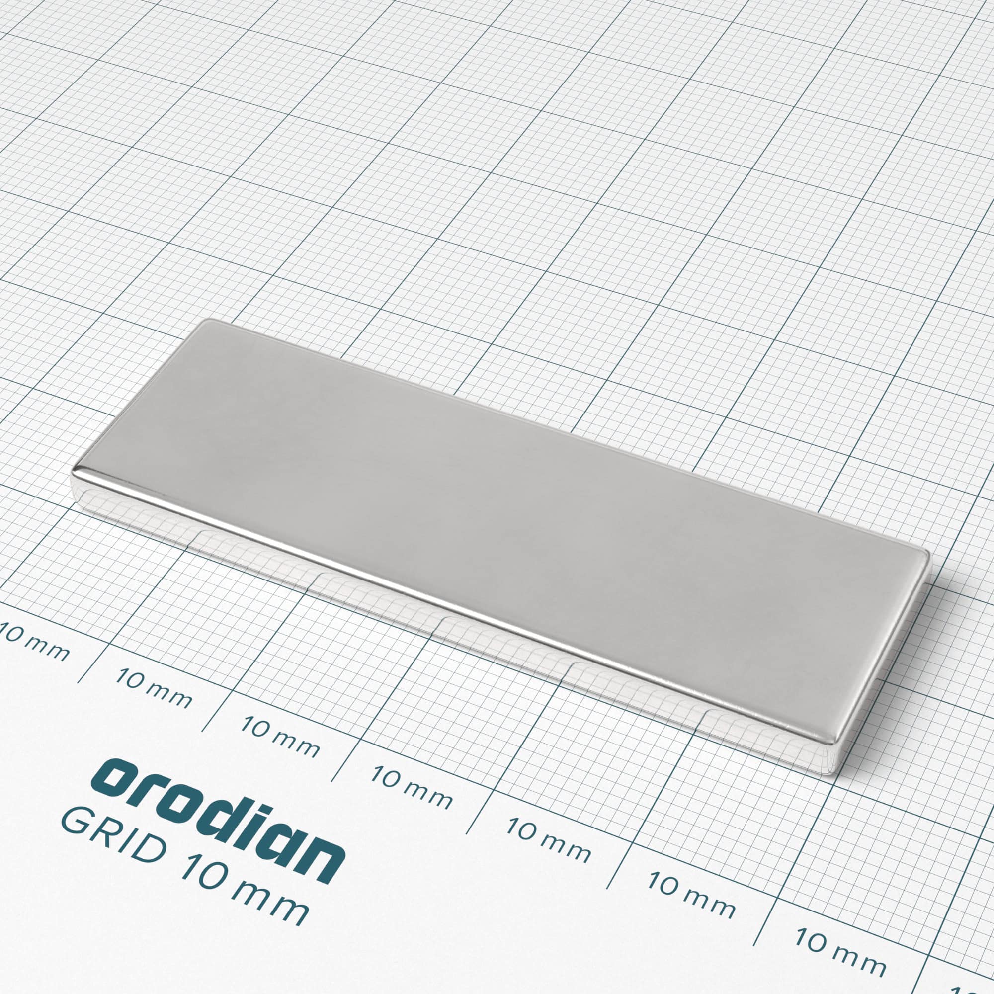 Neodýmový magnet kváder 60×20×4 mm - N38 – Obrázok 2