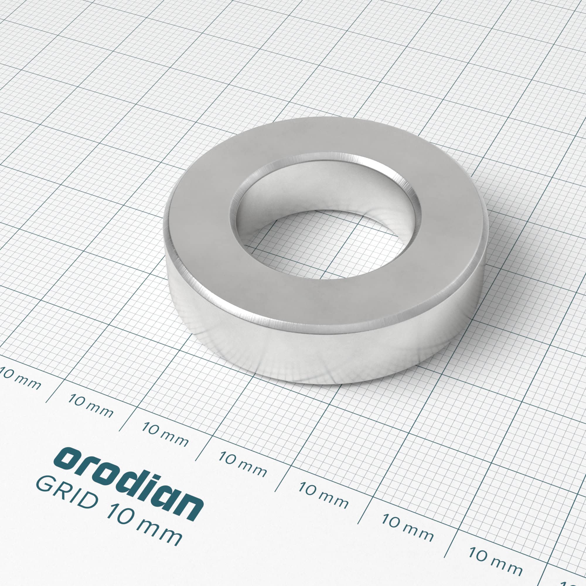Neodýmový magnet prsteň 40-22×10 mm - N38 – Obrázok 2