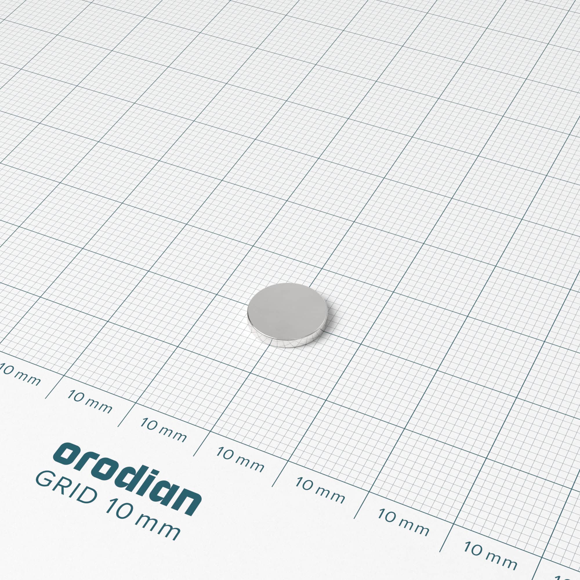 Neodýmový magnet valec 10×1,5 mm - N38 – Obrázok 2