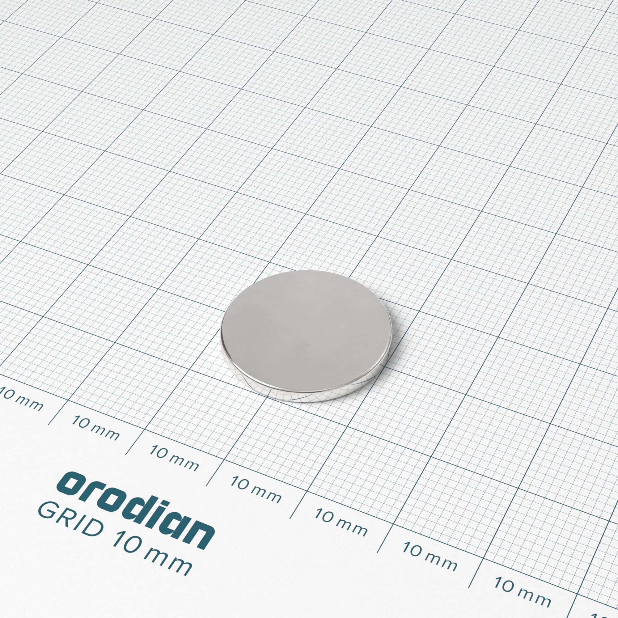 Neodýmový magnet valec 20×2 mm - N38 – Obrázok 2