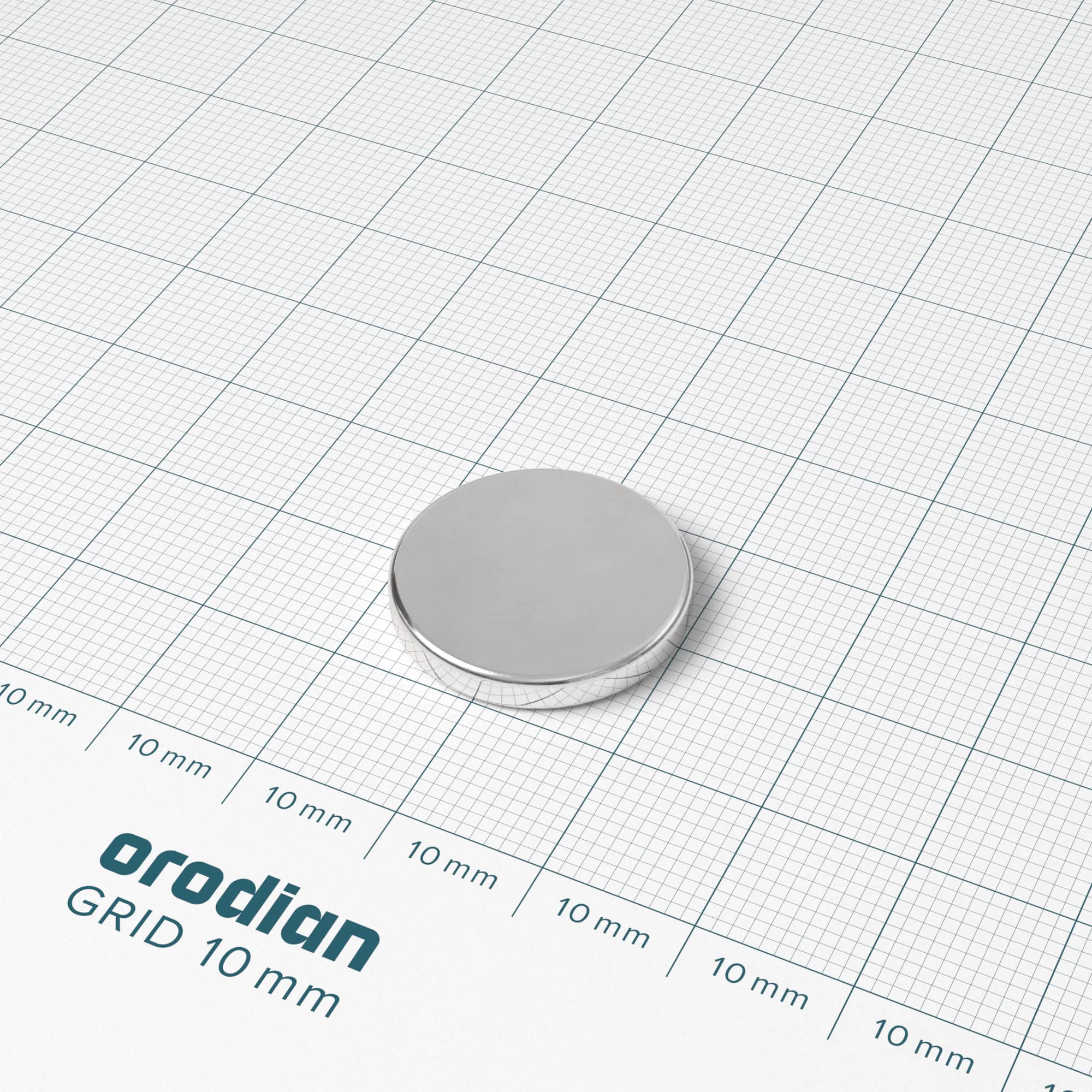 Neodýmový magnet valec 20×3 mm - N38 – Obrázok 2