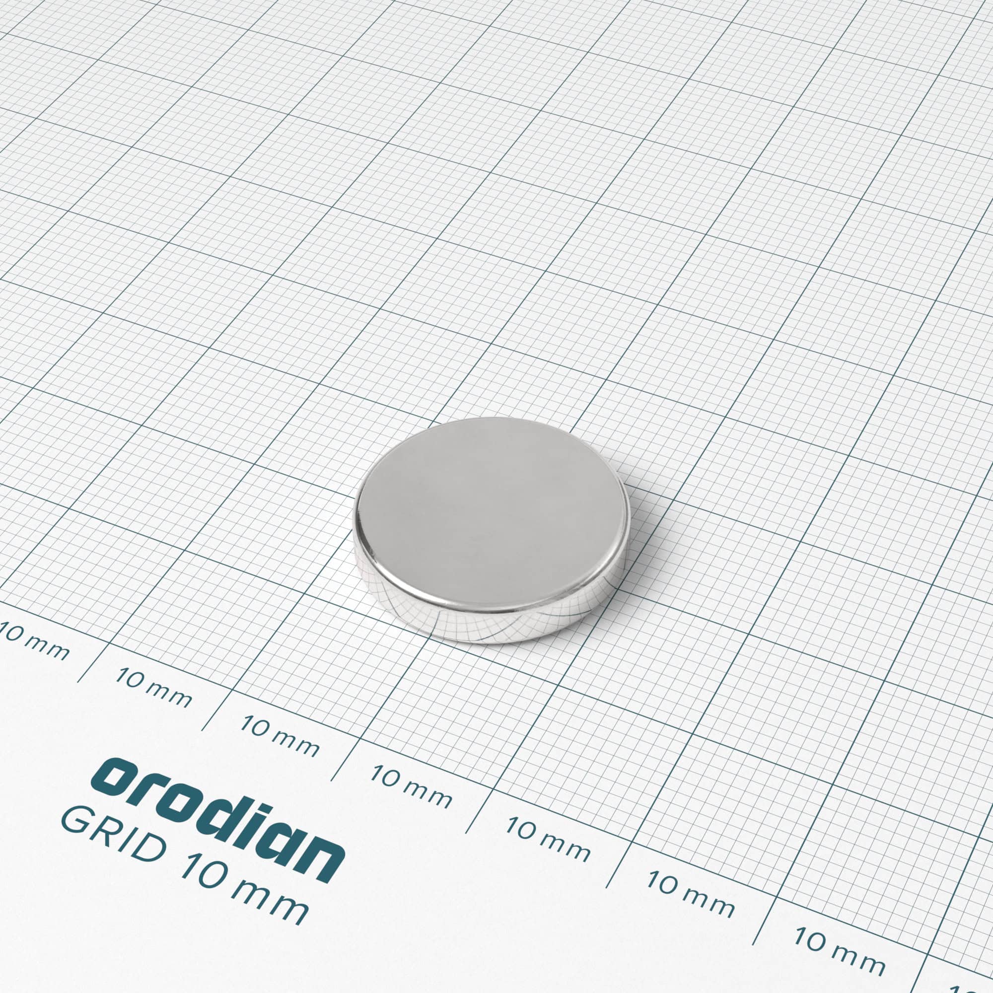 Neodýmový magnet valec 20×4 mm - N38 – Obrázok 2